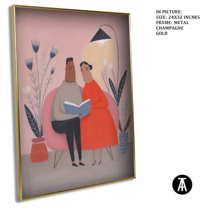 Artwork in Metal Champagne Gold Frame