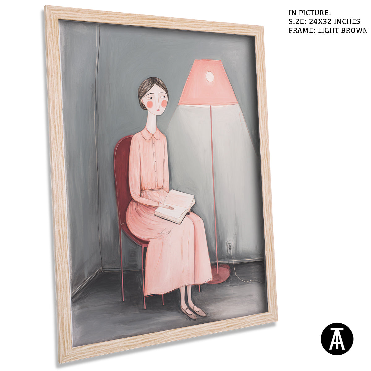 Artwork in Light Brown Frame