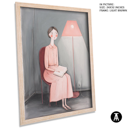 Artwork in Light Brown Frame