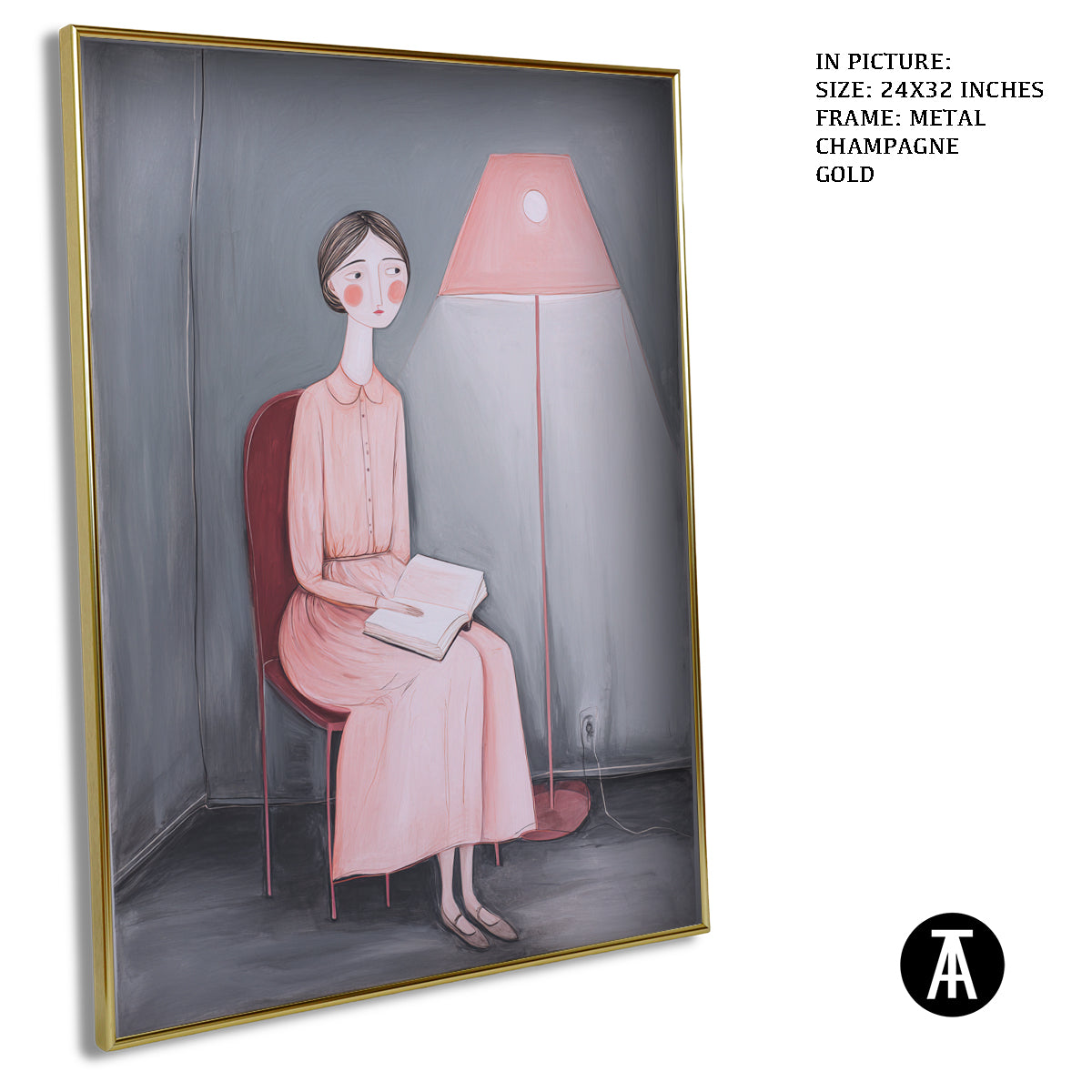 Artwork in Metal Champagne Gold Frame