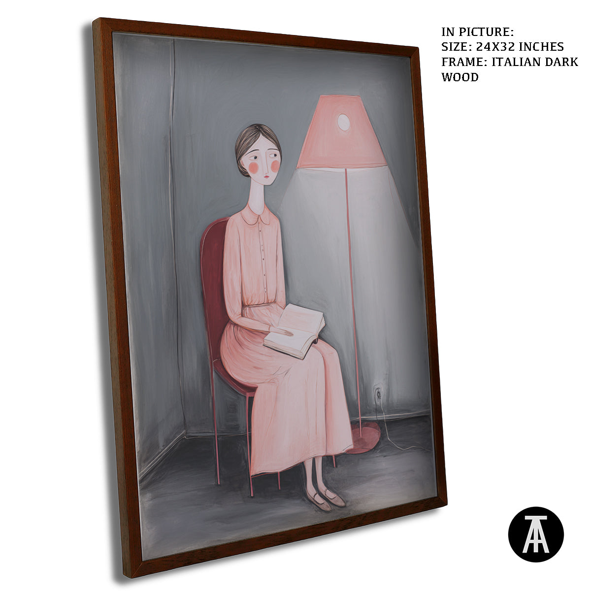 Artwork in Dark Wood Frame