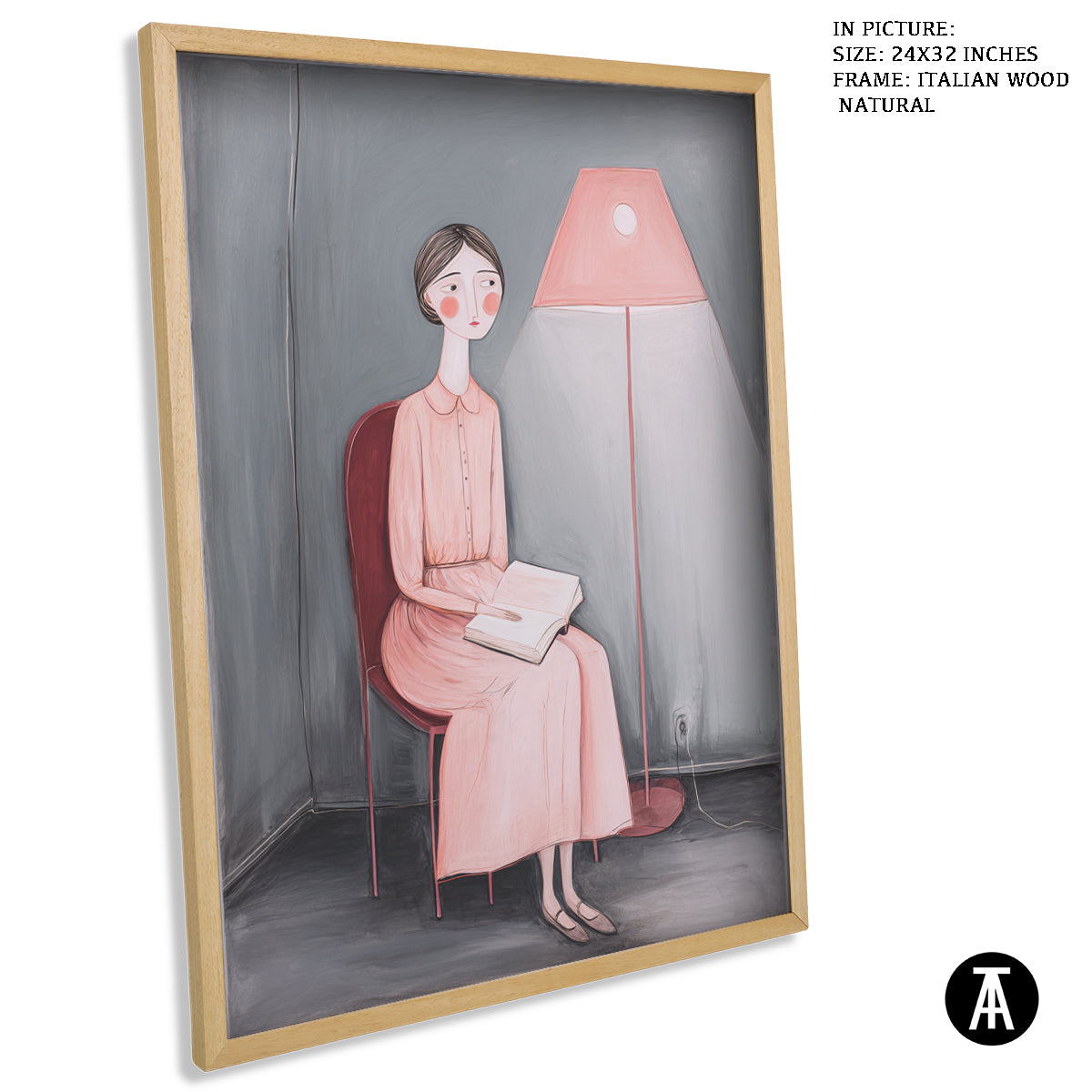 Artwork in Natural Wood Frame