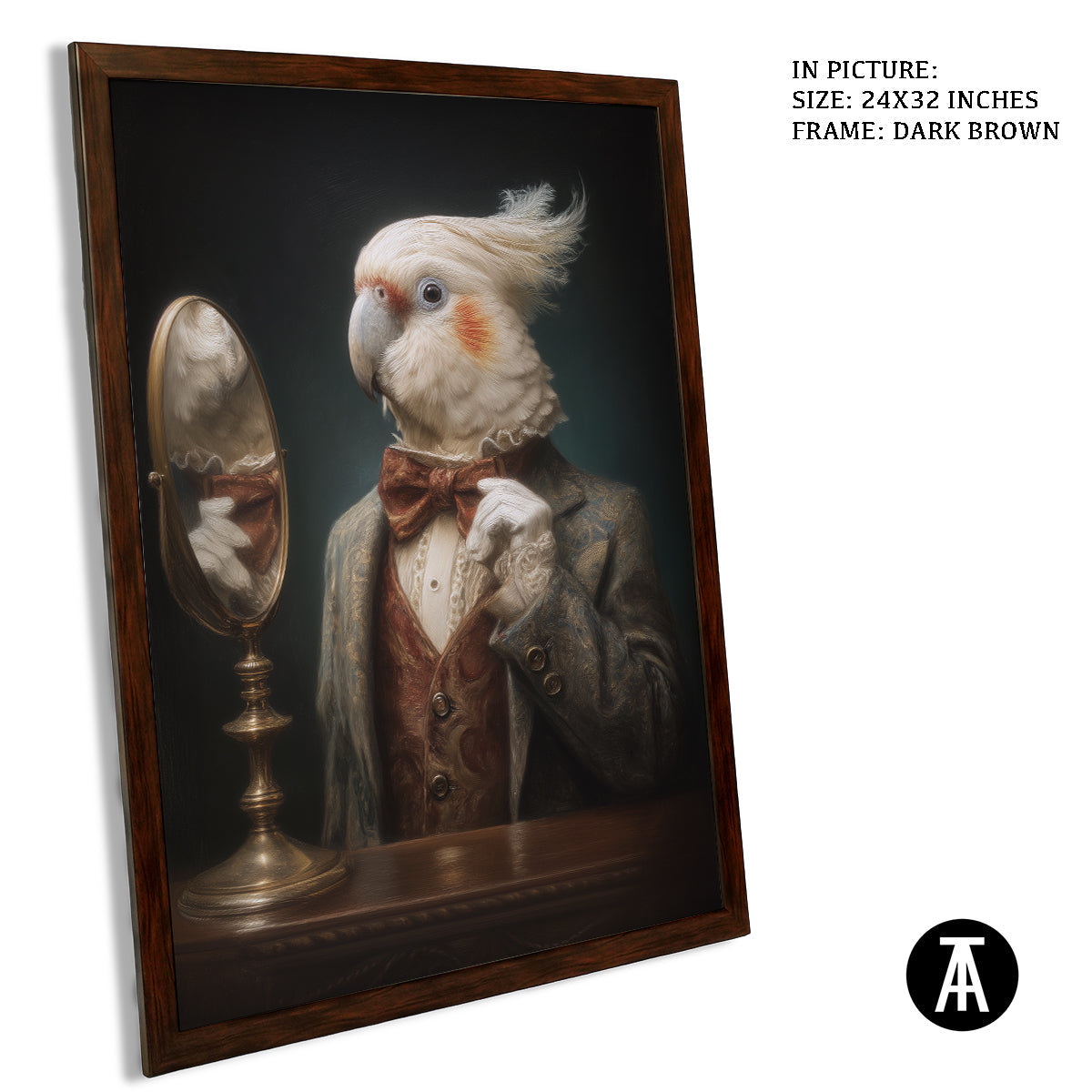 Artwork in Dark Brown Frame