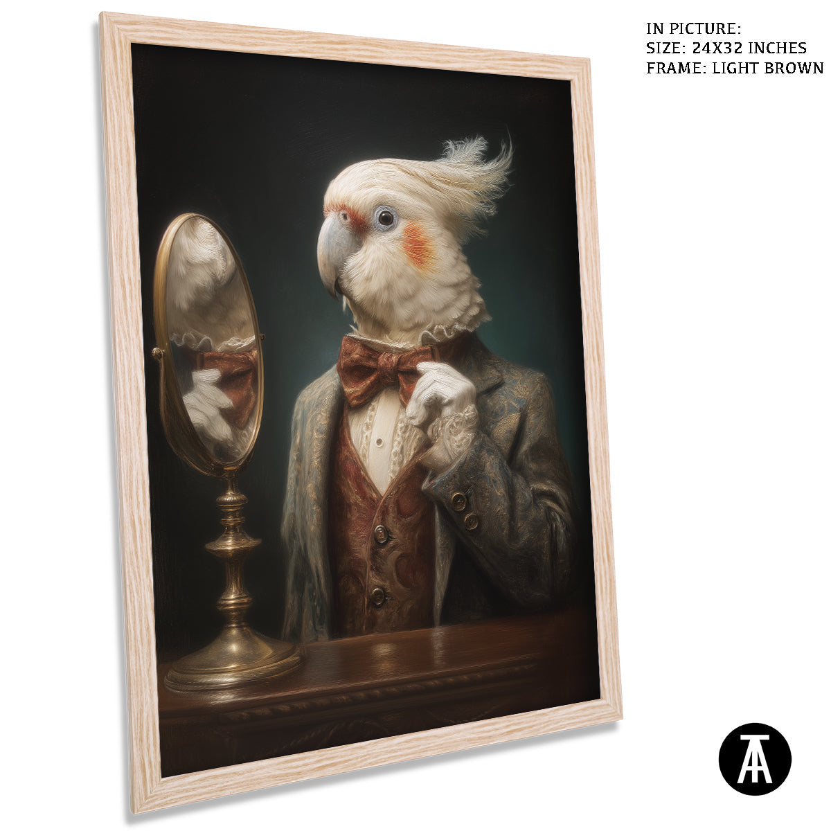 Artwork in Light Brown Frame