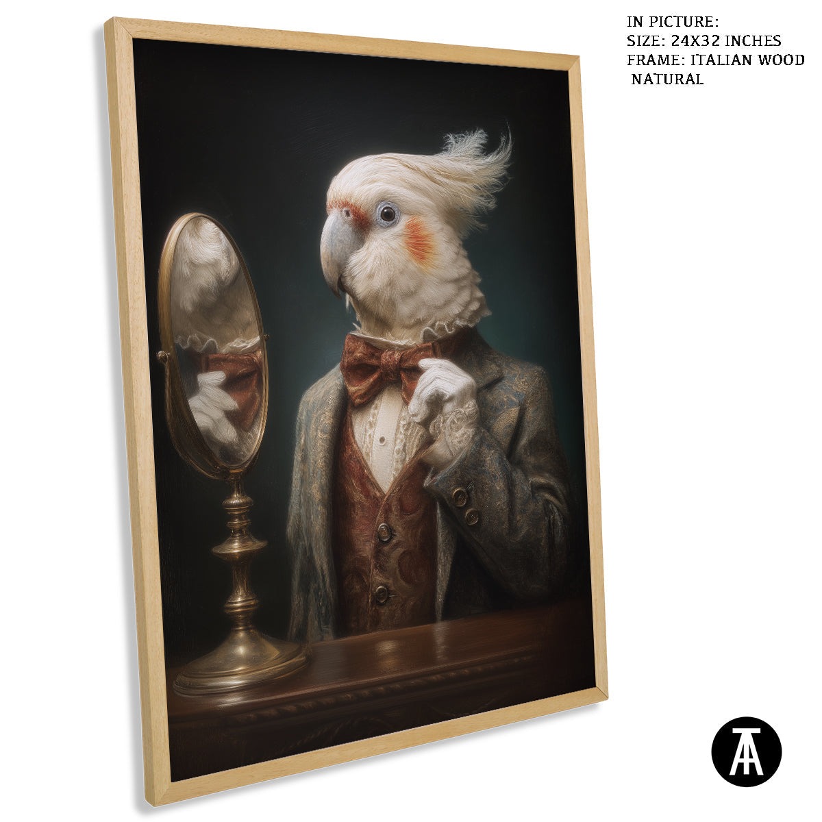 Artwork in Natural Wood Frame