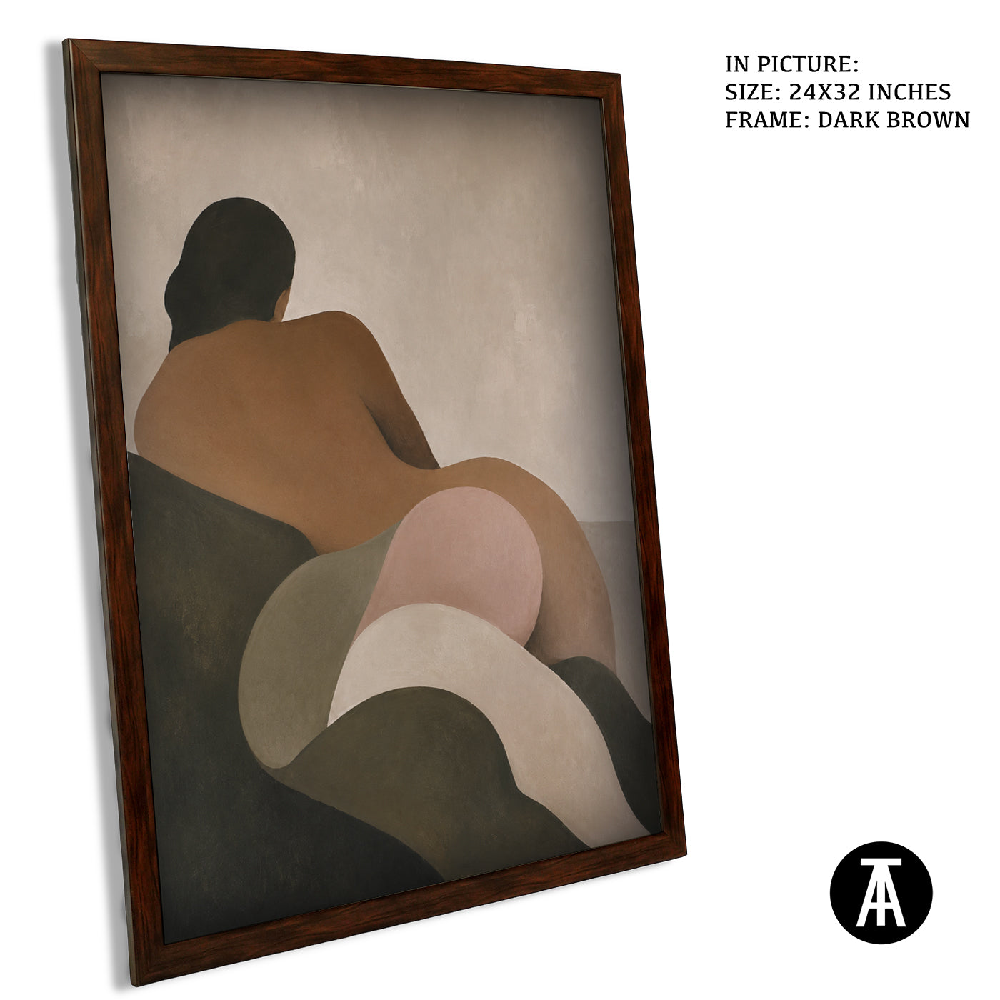 Artwork in Dark Brown Frame