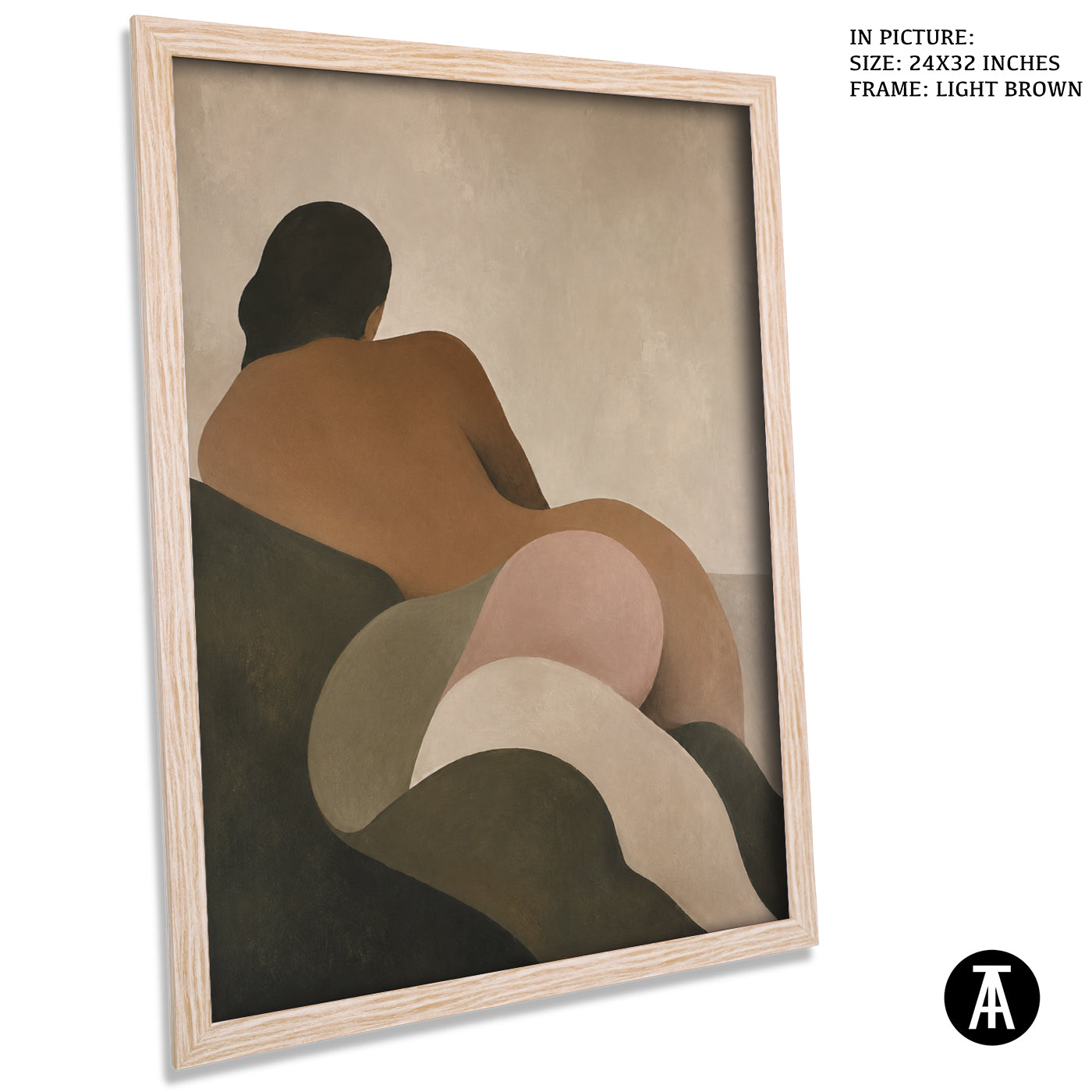 Artwork in Light Brown Frame
