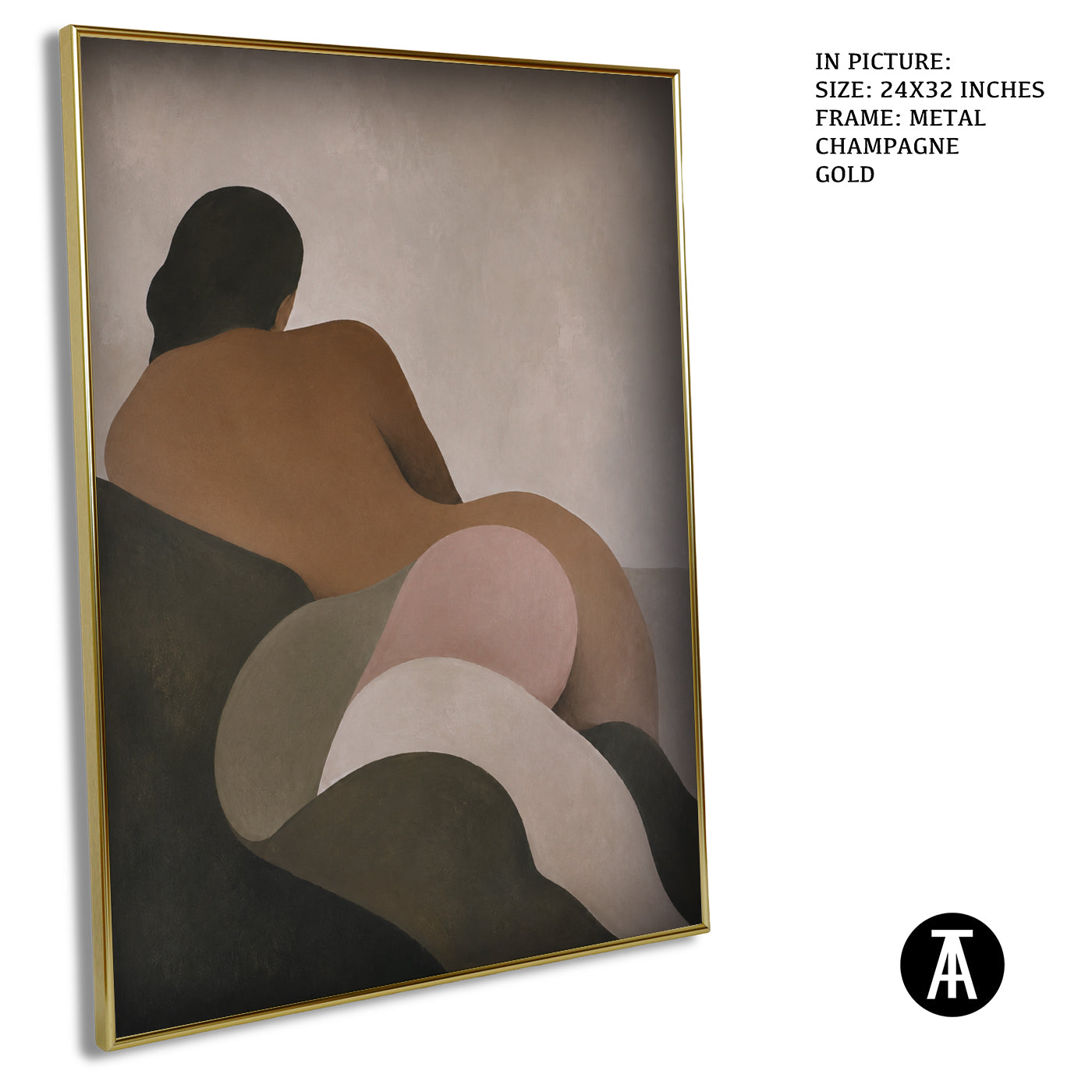 Artwork in Metal Champagne Gold Frame