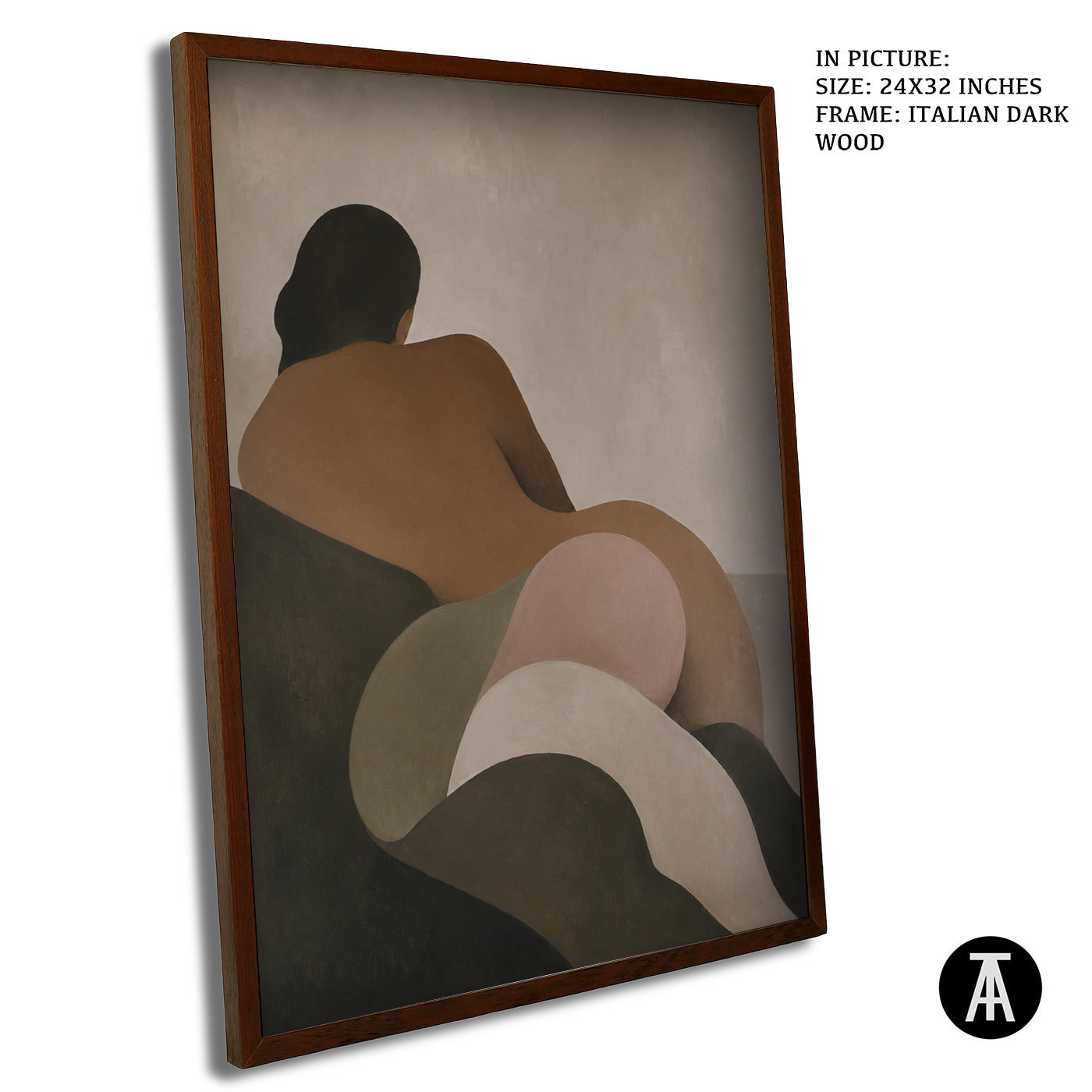 Artwork in Dark Wood Frame