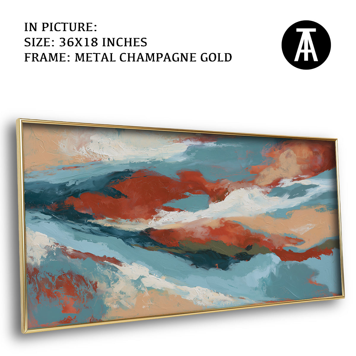 Artwork in Metal Champagne Gold Frame