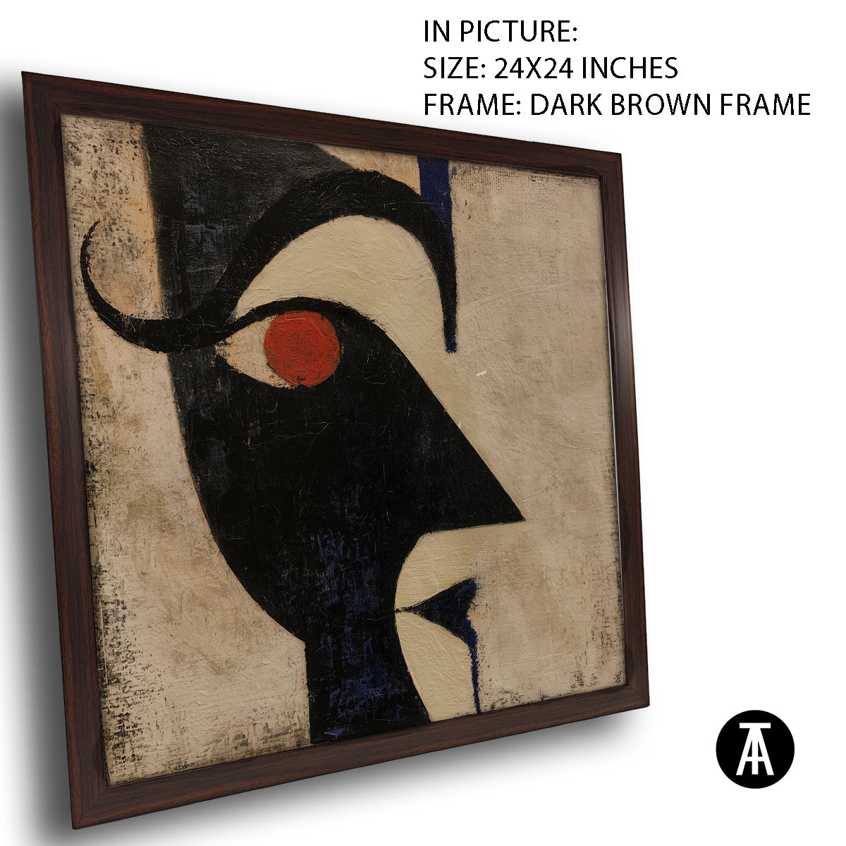 Artwork in Dark Brown Frame