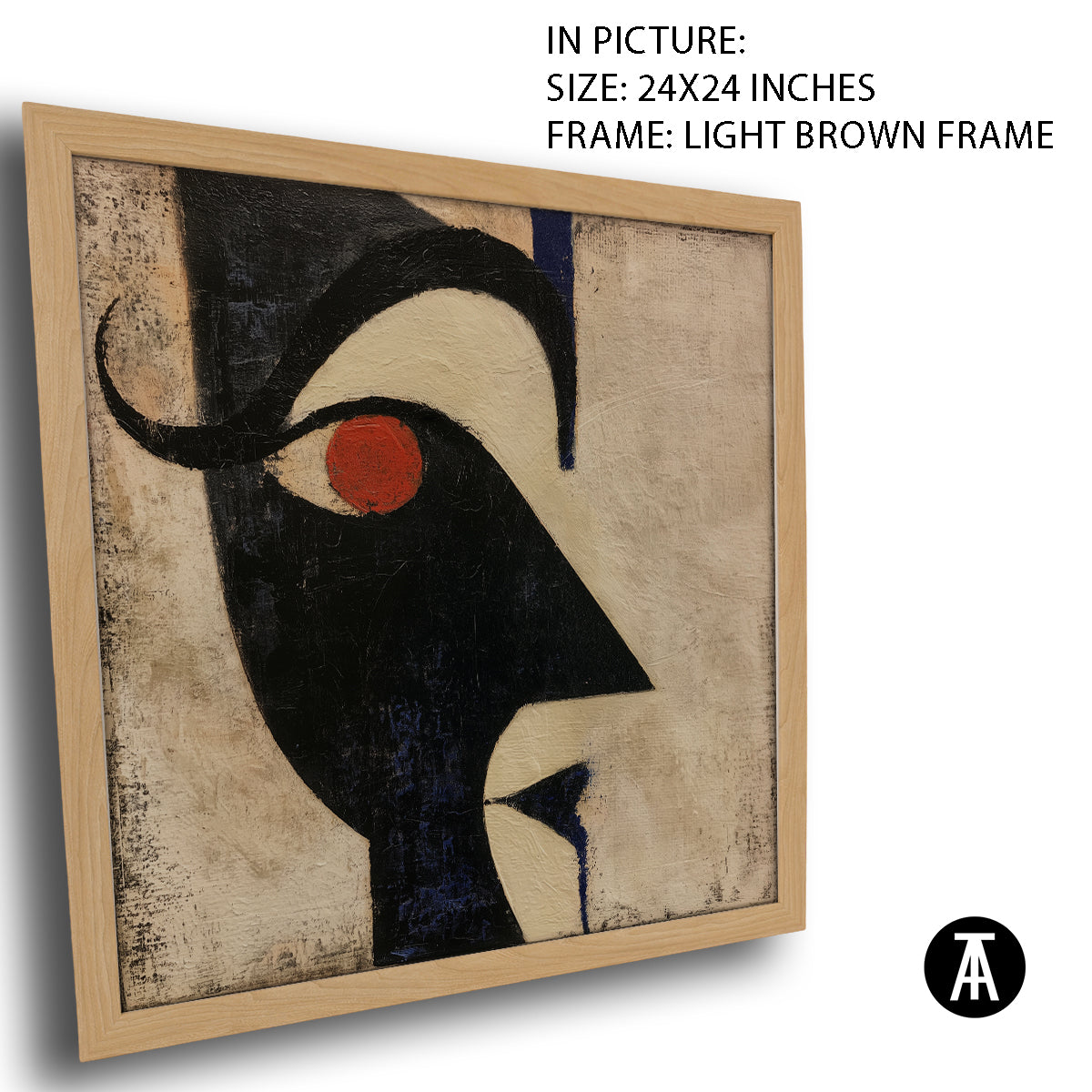 Artwork in Light Brown Frame