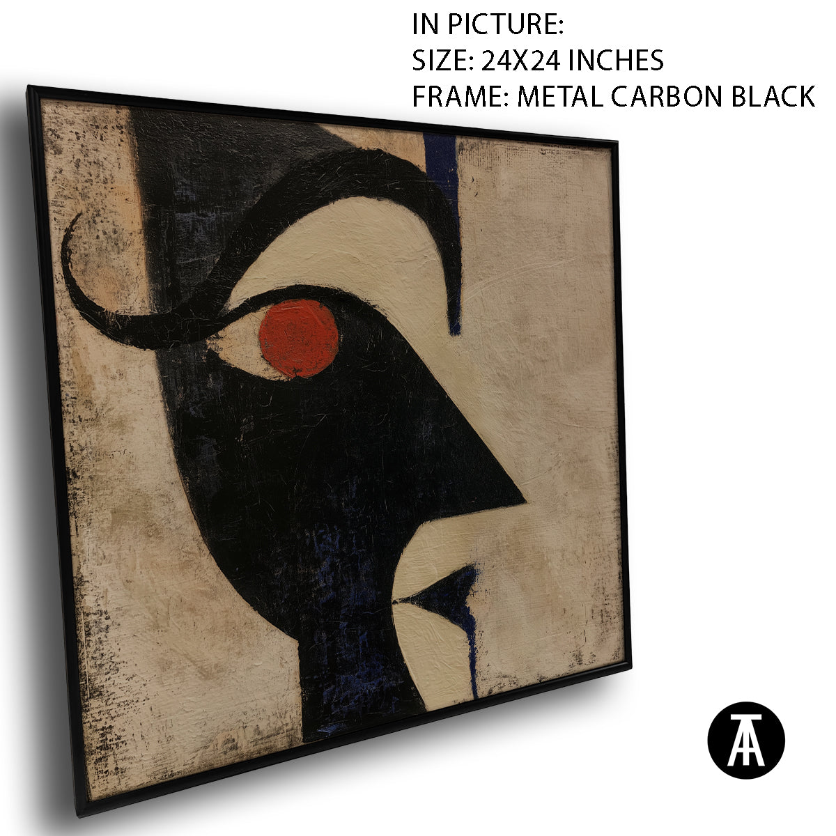 Artwork in Carbon Black Metal Frame