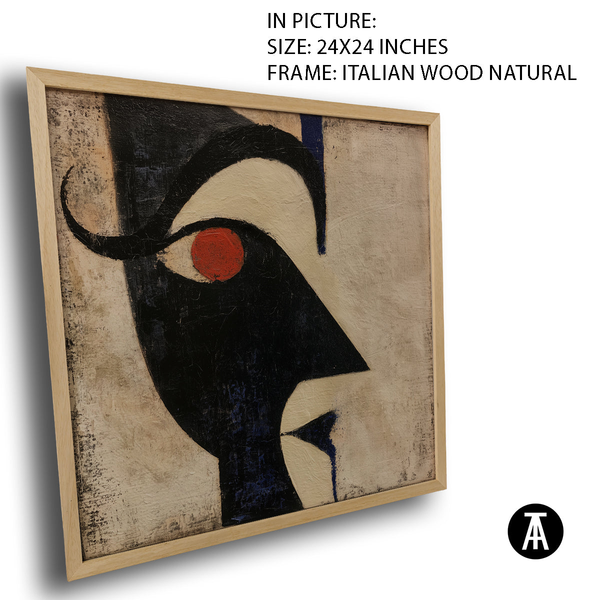 Artwork in Natural Wood Frame