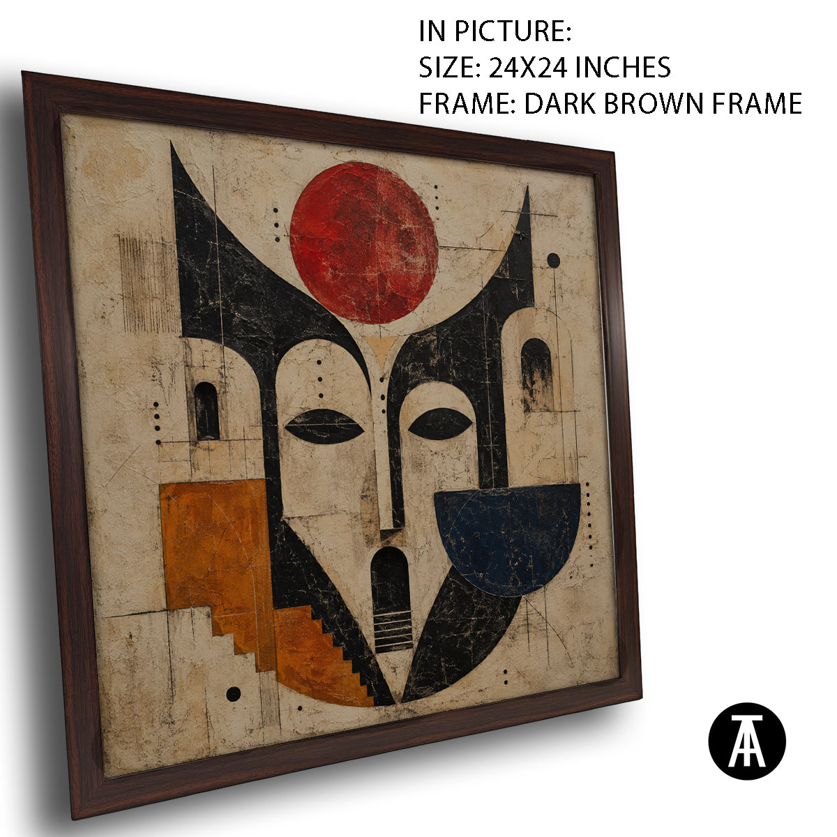 Artwork in Dark Brown Frame