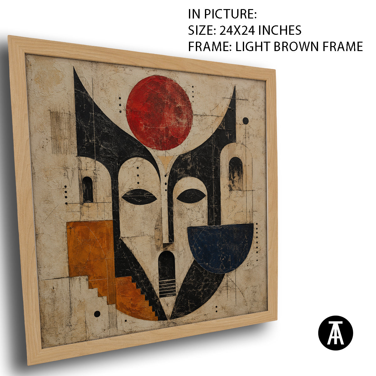 Artwork in Light Brown Frame