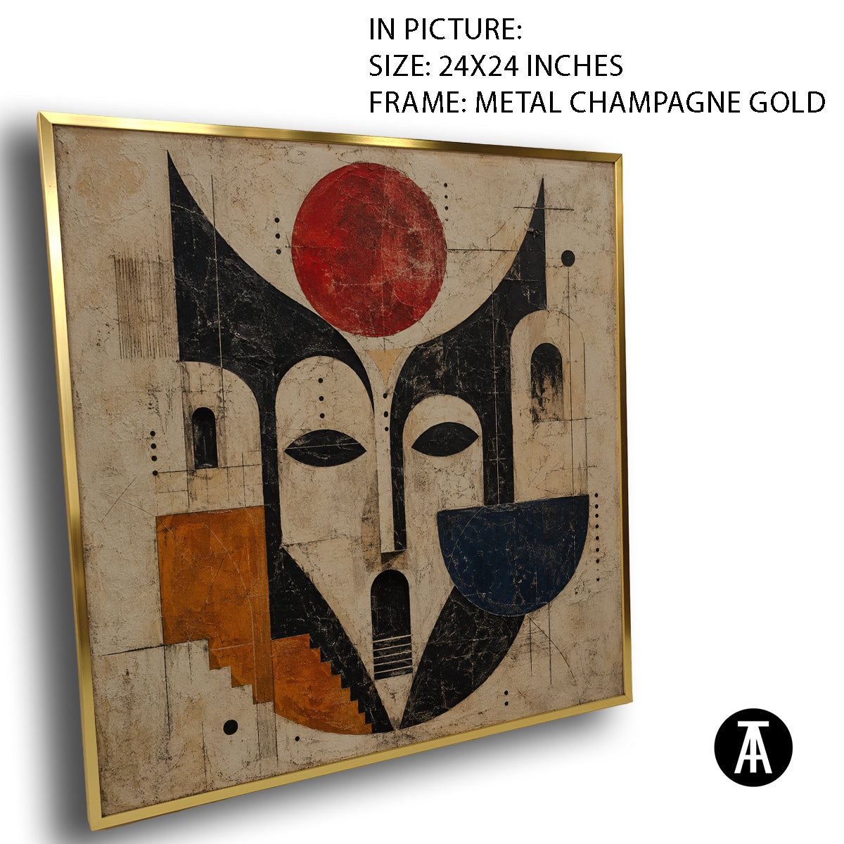 Artwork in Metal Champagne Gold Frame