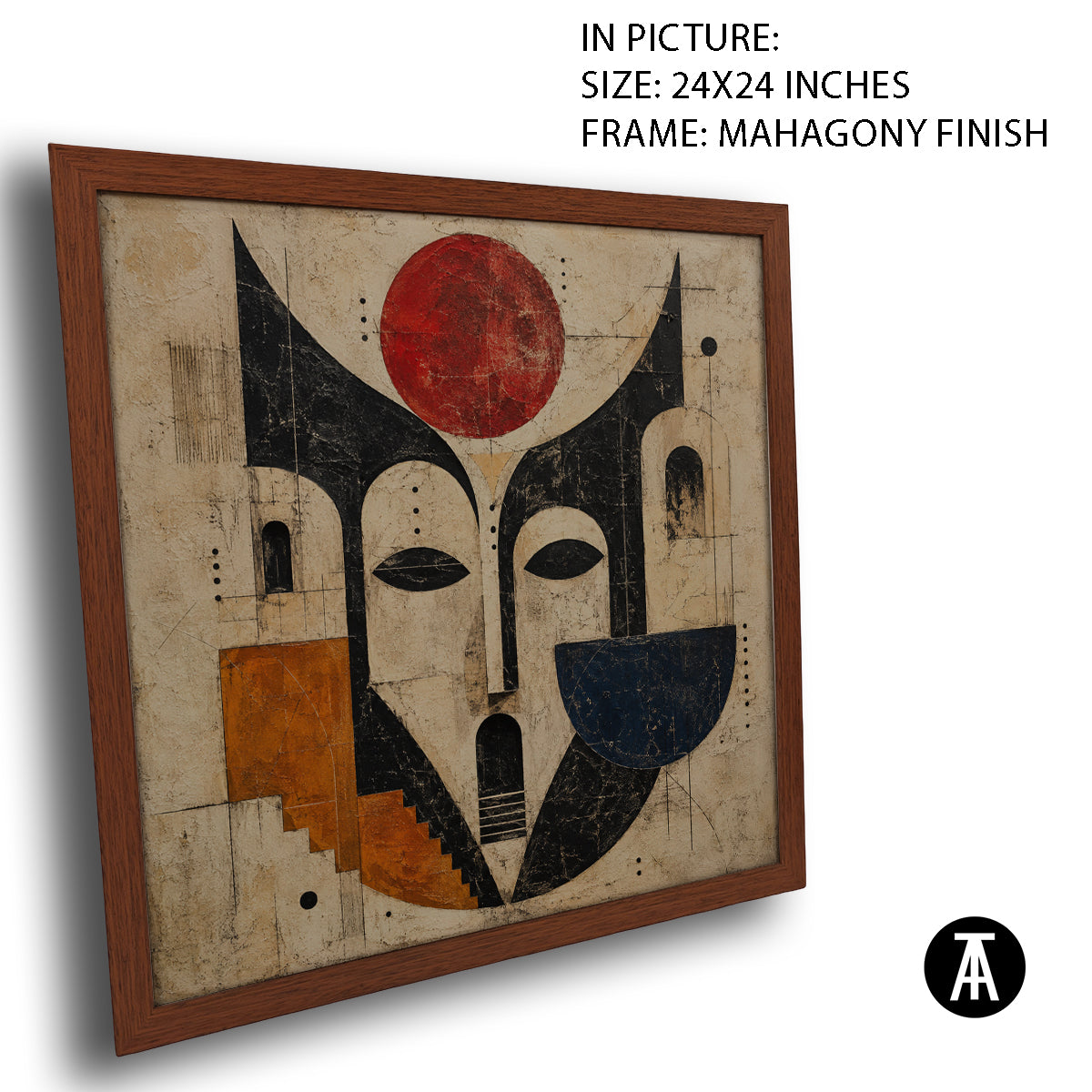 Artwork in Mahogany Finish Frame