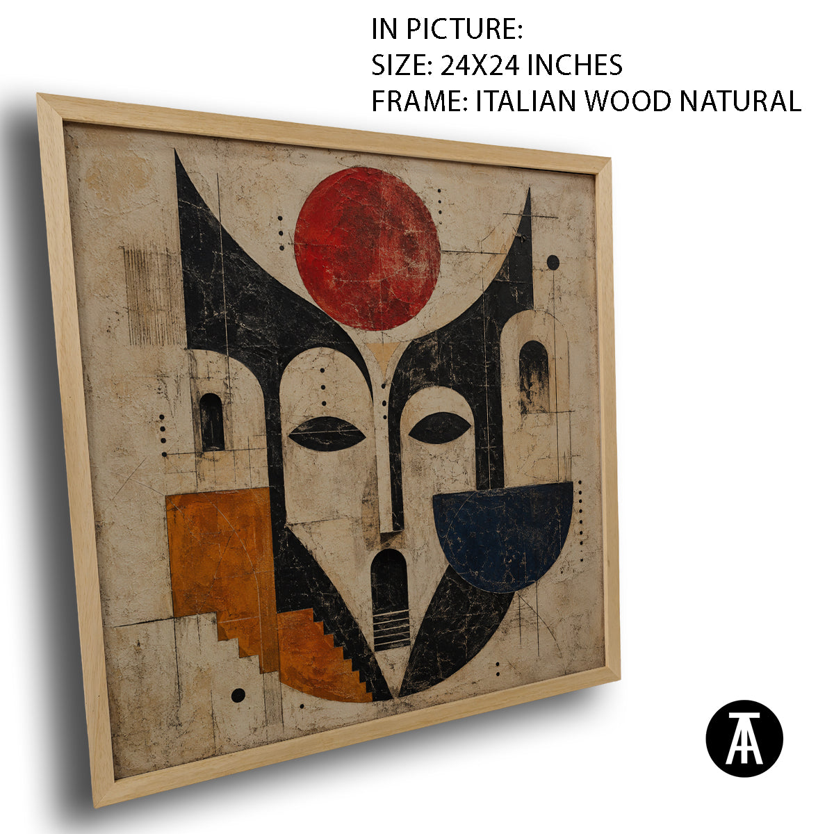 Artwork in Natural Wood Frame
