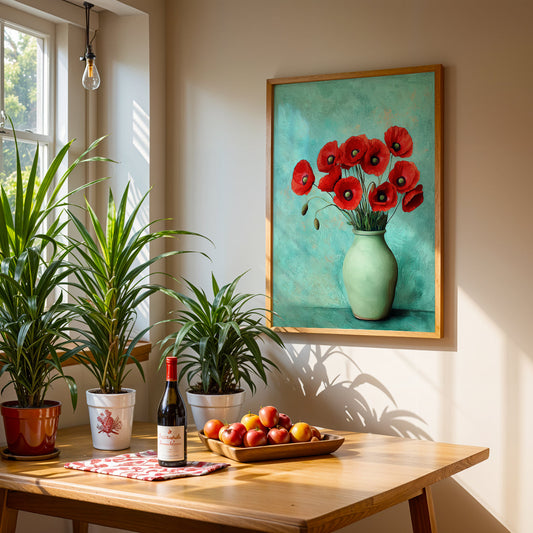 Floral Artwork in a Lifestyle Setting