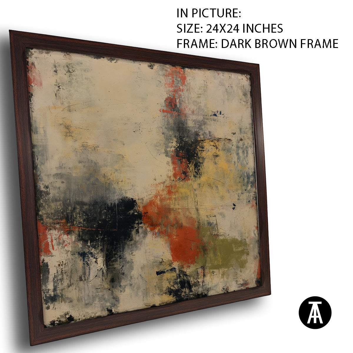 Artwork in Dark Brown Frame