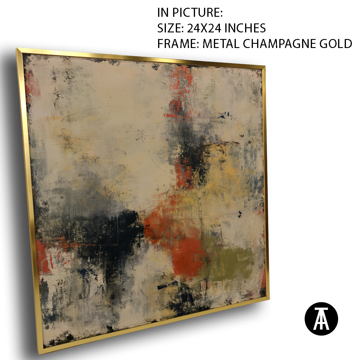 Artwork in Metal Champagne Gold Frame