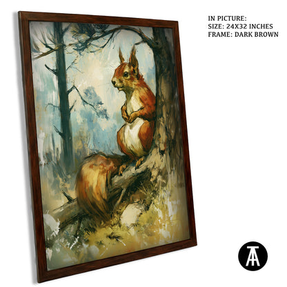 Artwork in Dark Brown Frame