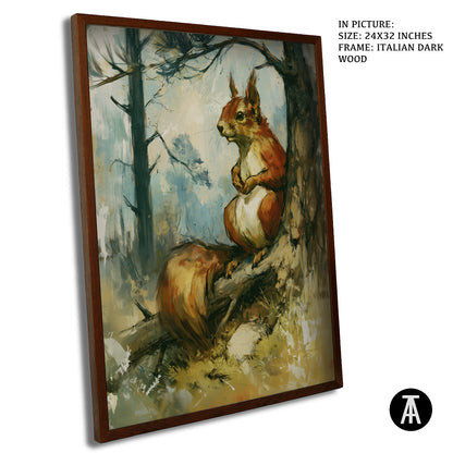 Artwork in Dark Wood Frame
