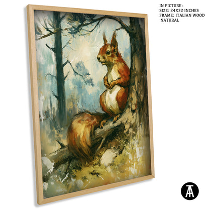 Artwork in Natural Wood Frame