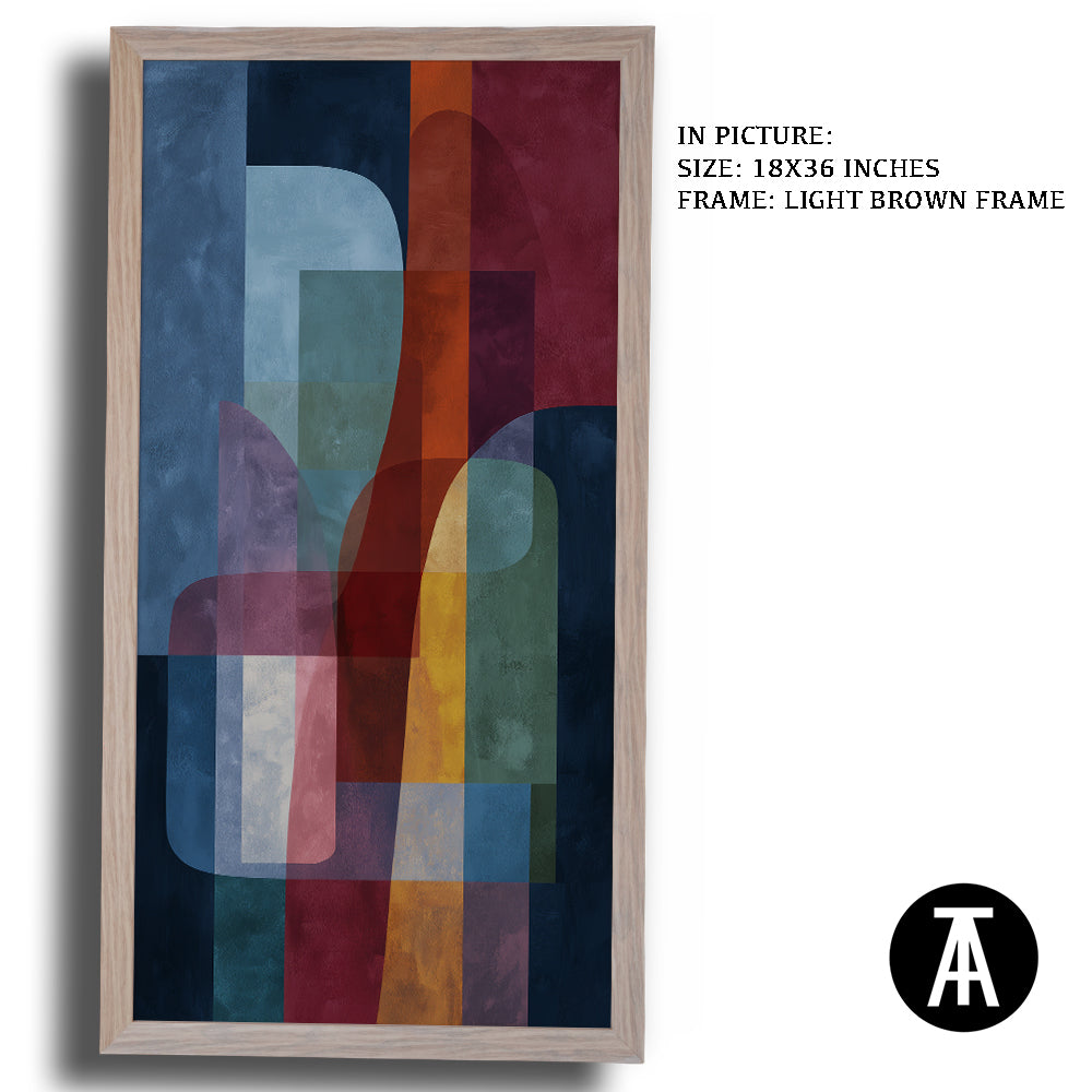 Artwork in Light Brown Frame