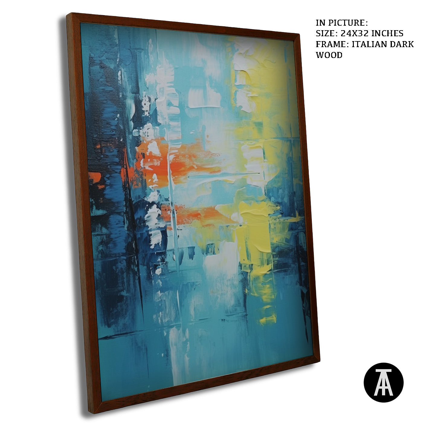 Artwork in Dark Wood Frame