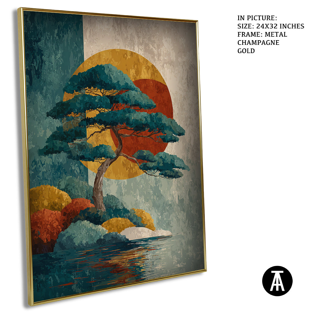 Sample Artwork in Champagne gold Metal Frame