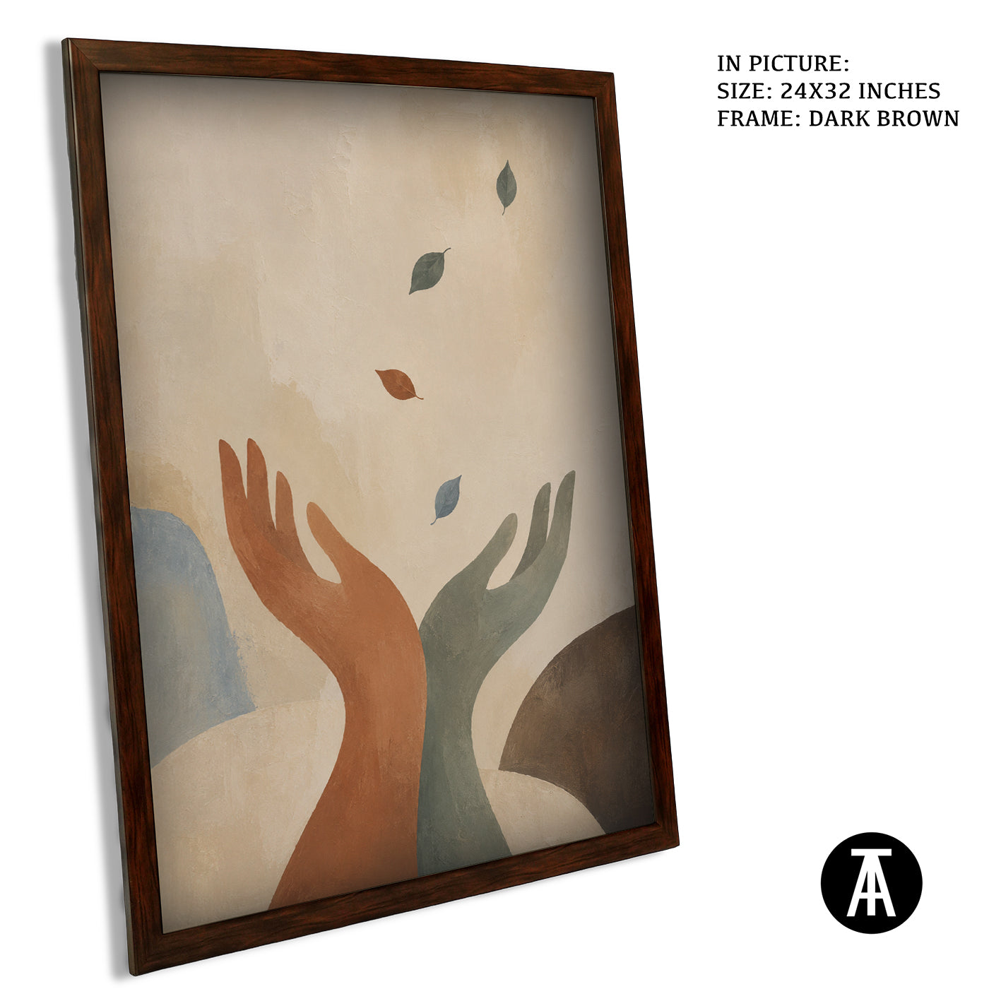 Artwork in Dark Brown Frame