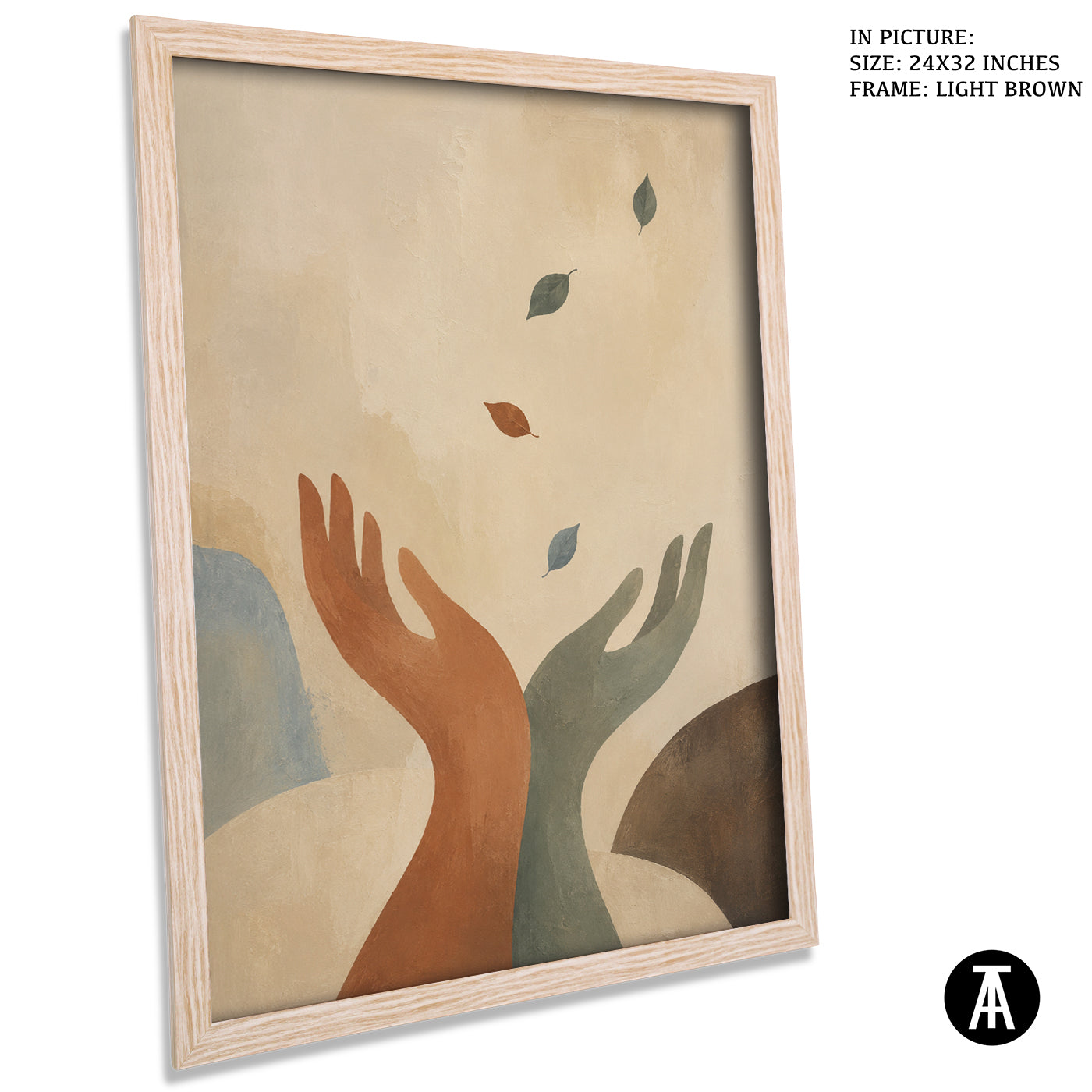 Artwork in Light Brown Frame