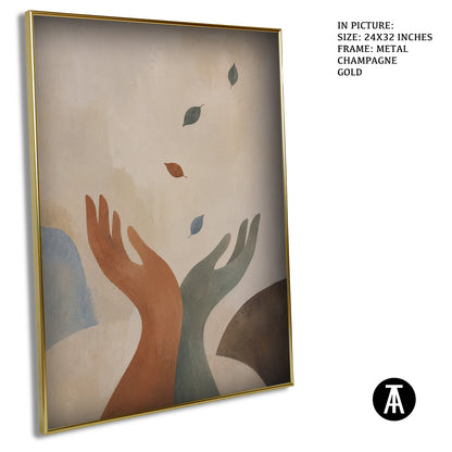 Artwork in Metal Champagne Gold Frame