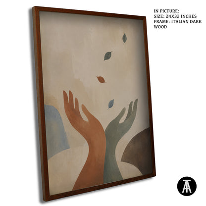 Artwork in Dark Wood Frame