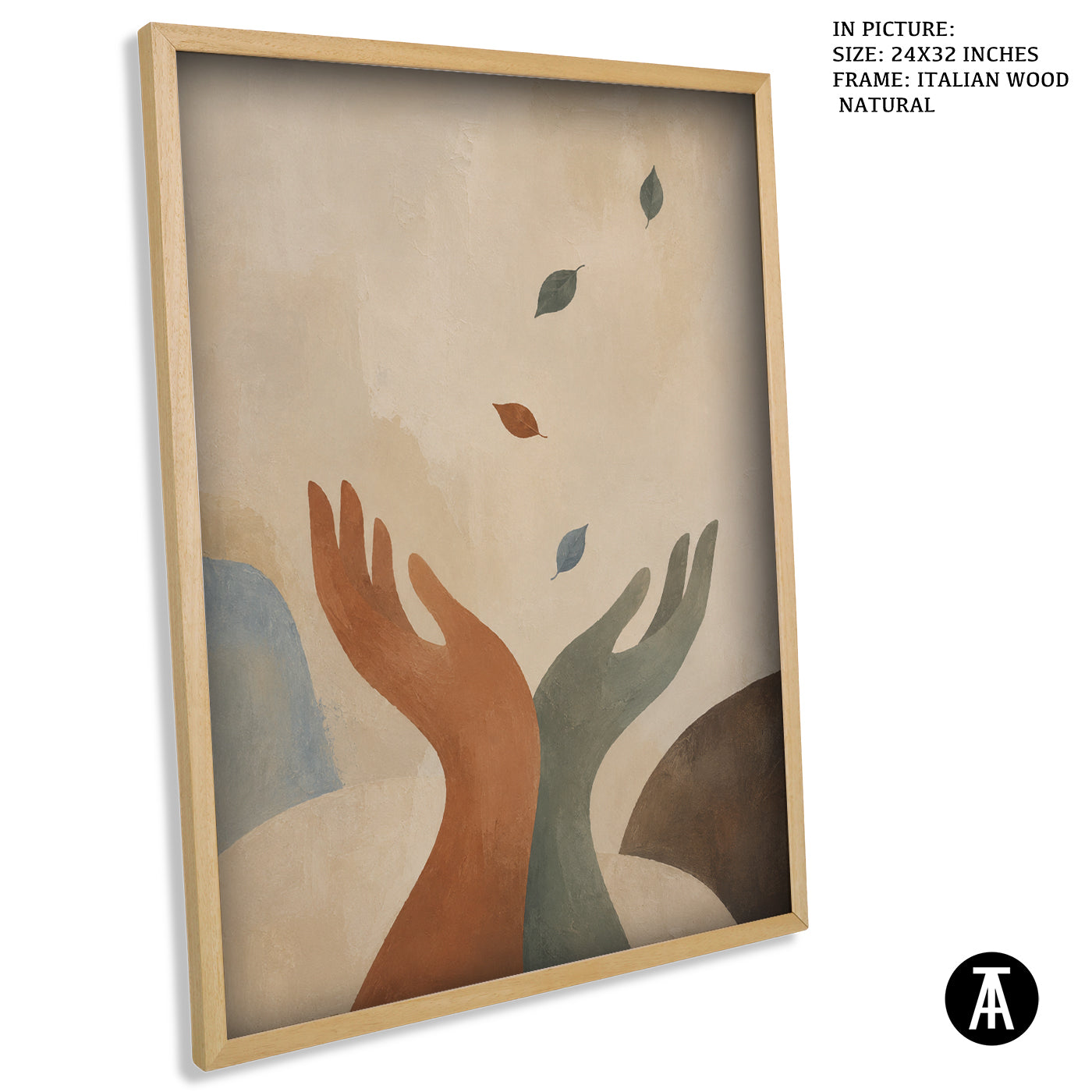 Artwork in Natural Wood Frame