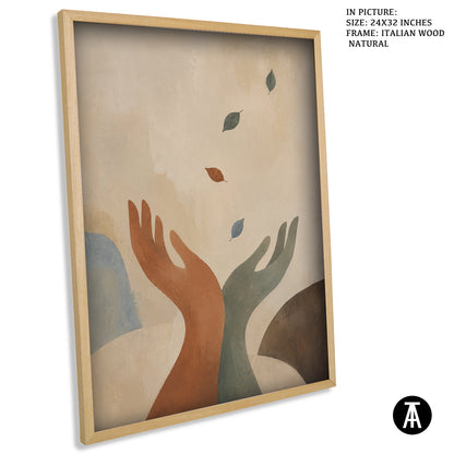 Artwork in Natural Wood Frame