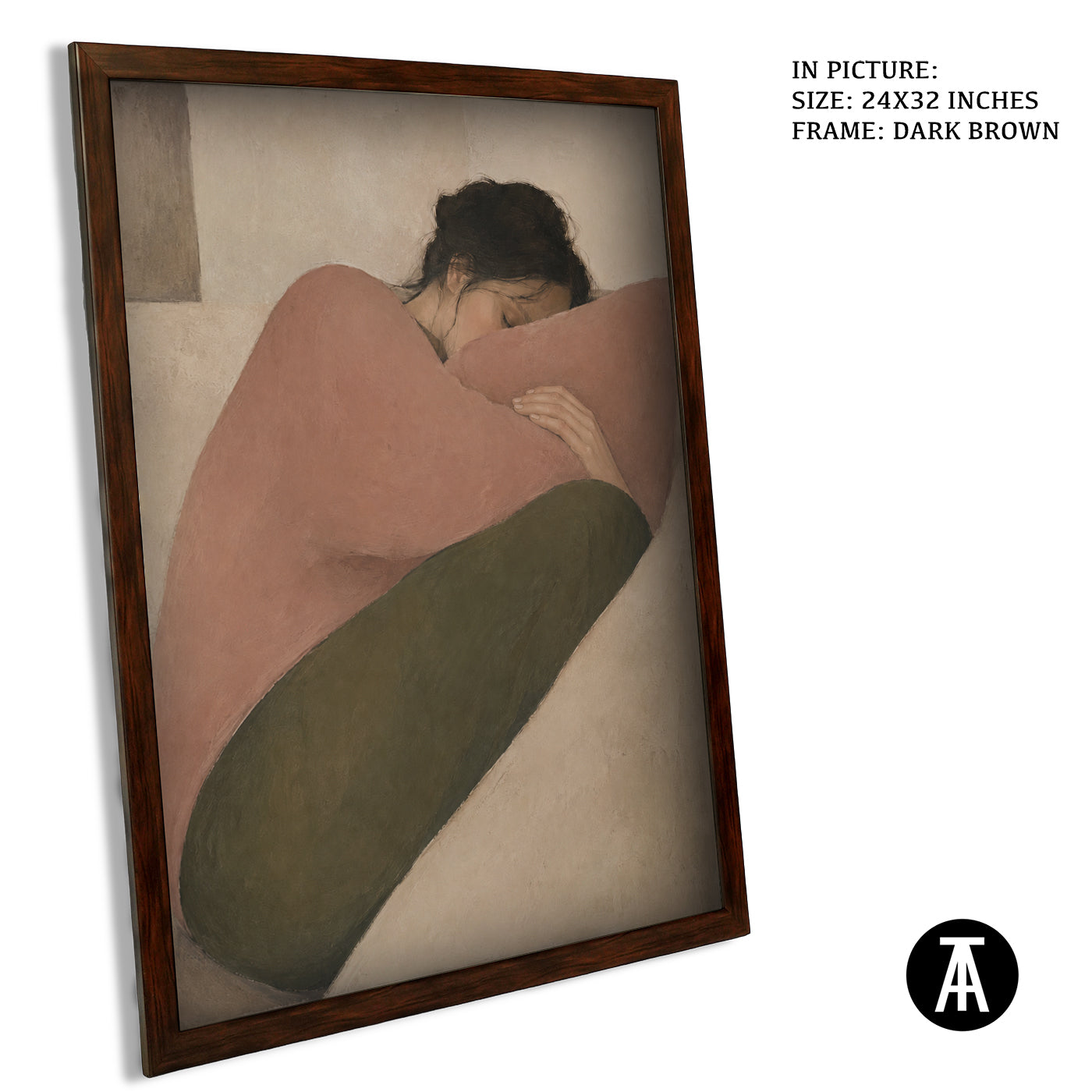 Artwork in Dark Brown Frame