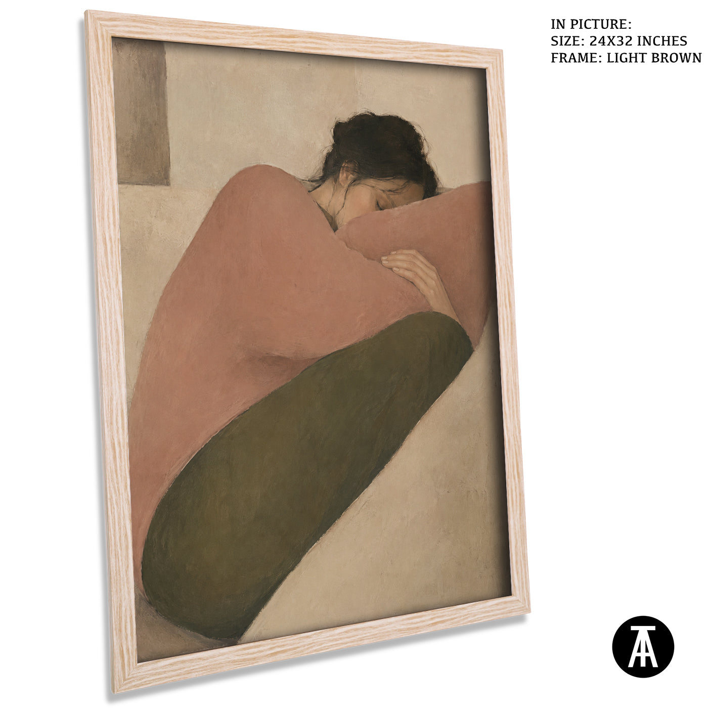 Artwork in Light Brown Frame