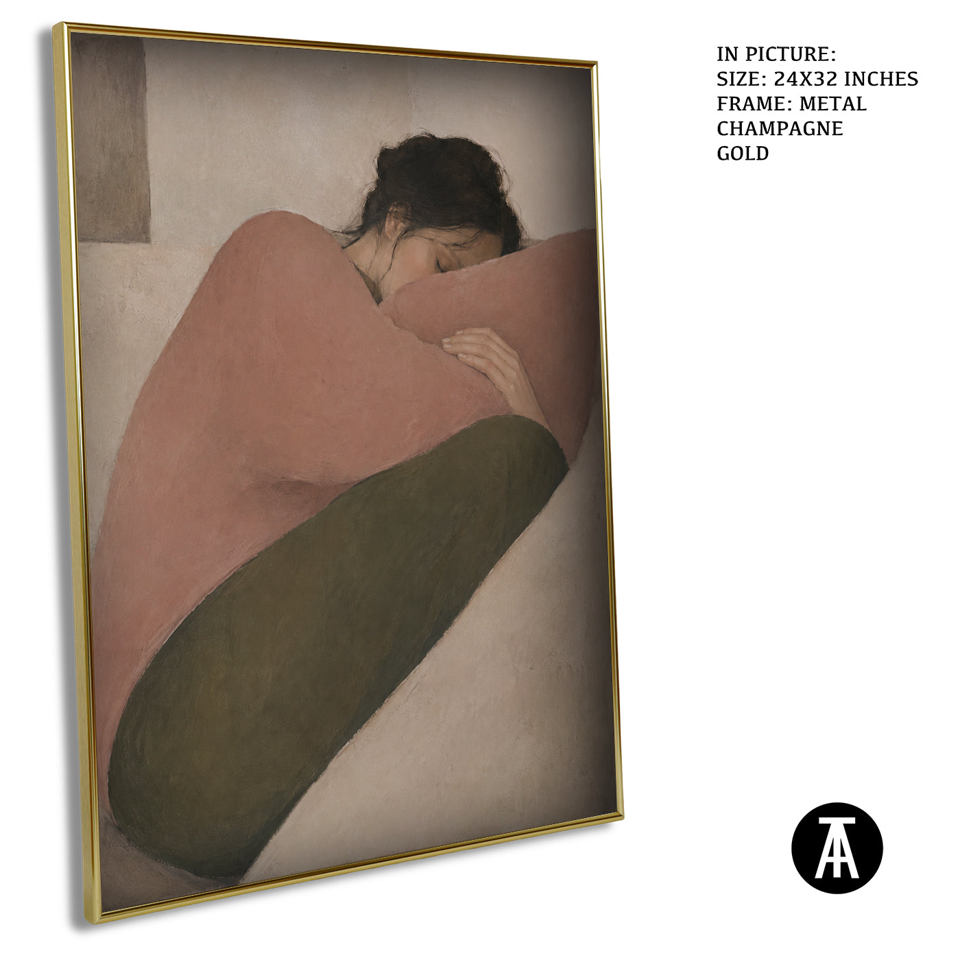 Artwork in Metal Champagne Gold Frame