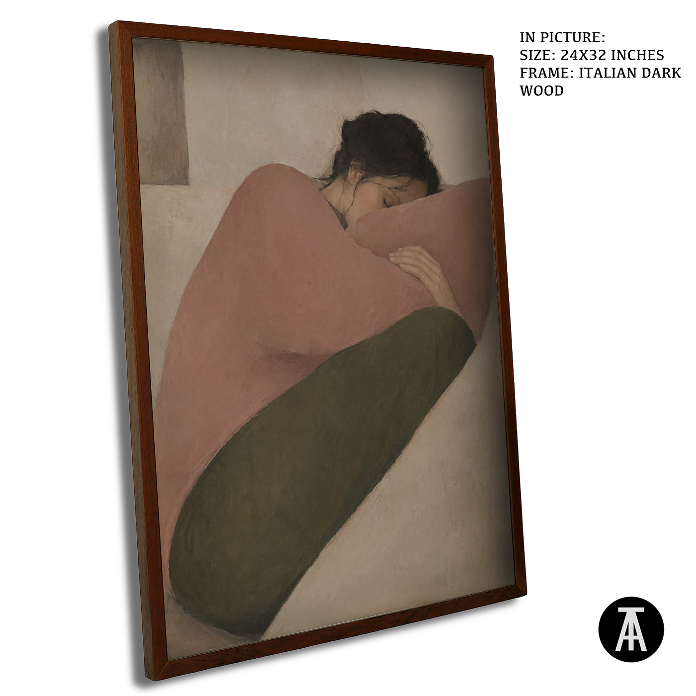 Artwork in Dark Wood Frame