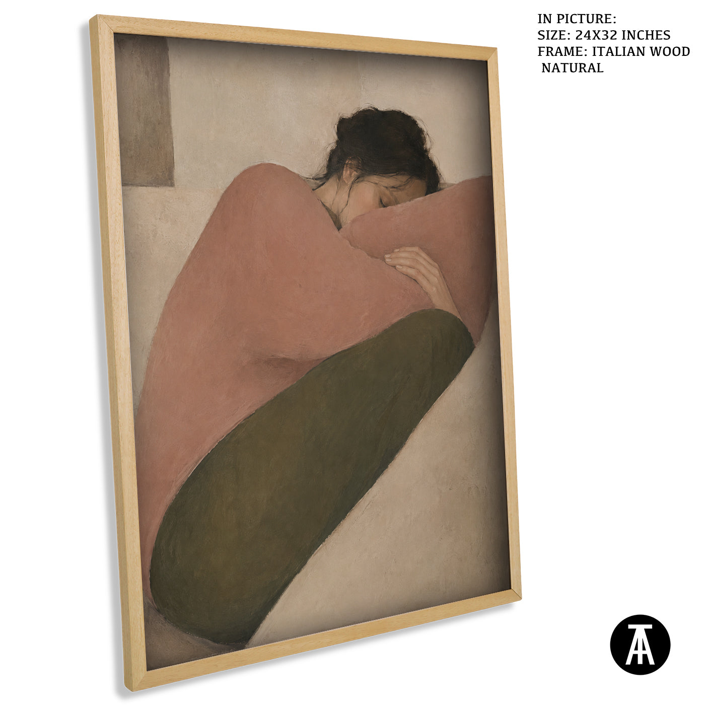 Artwork in Natural Wood Frame