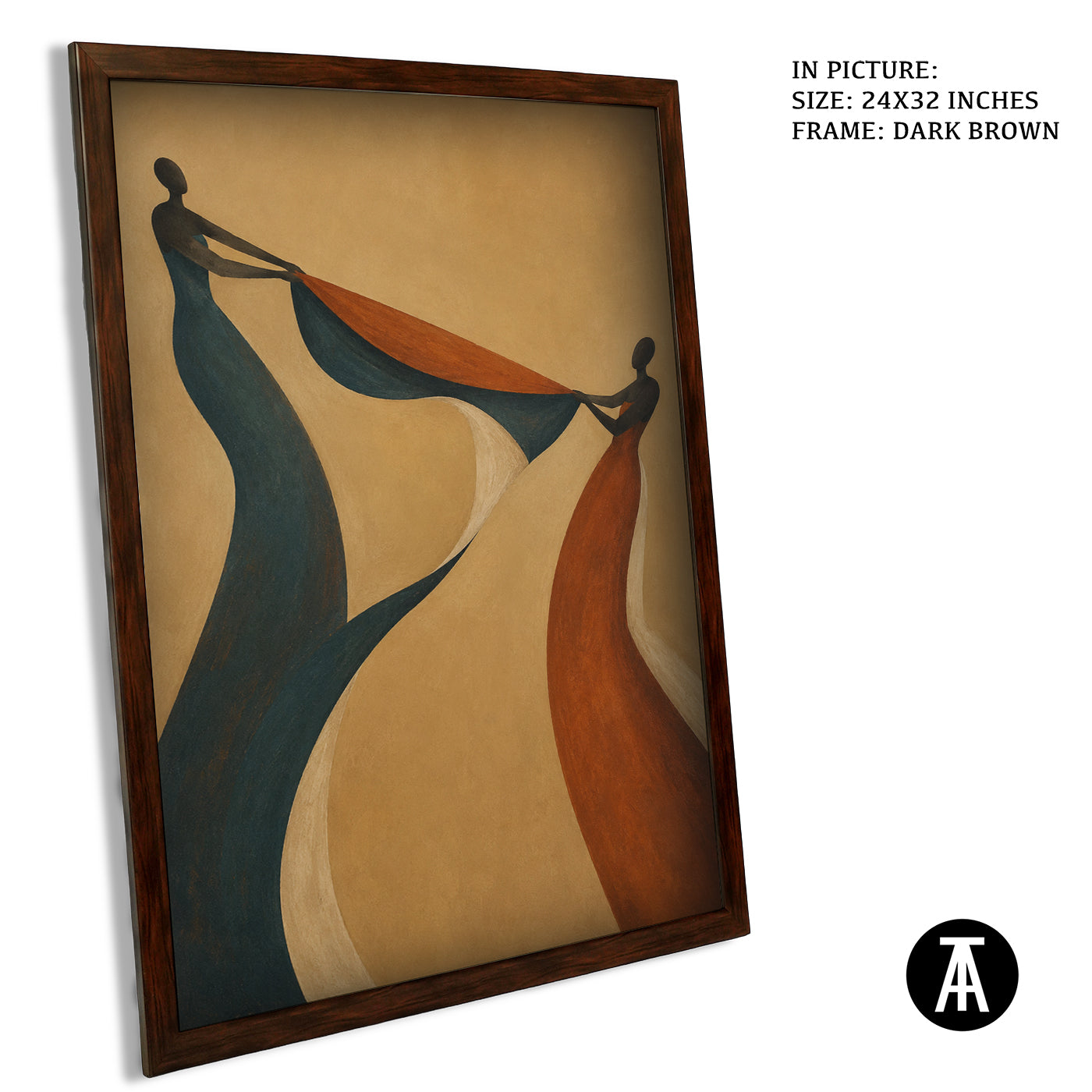 Artwork in Dark Brown Frame