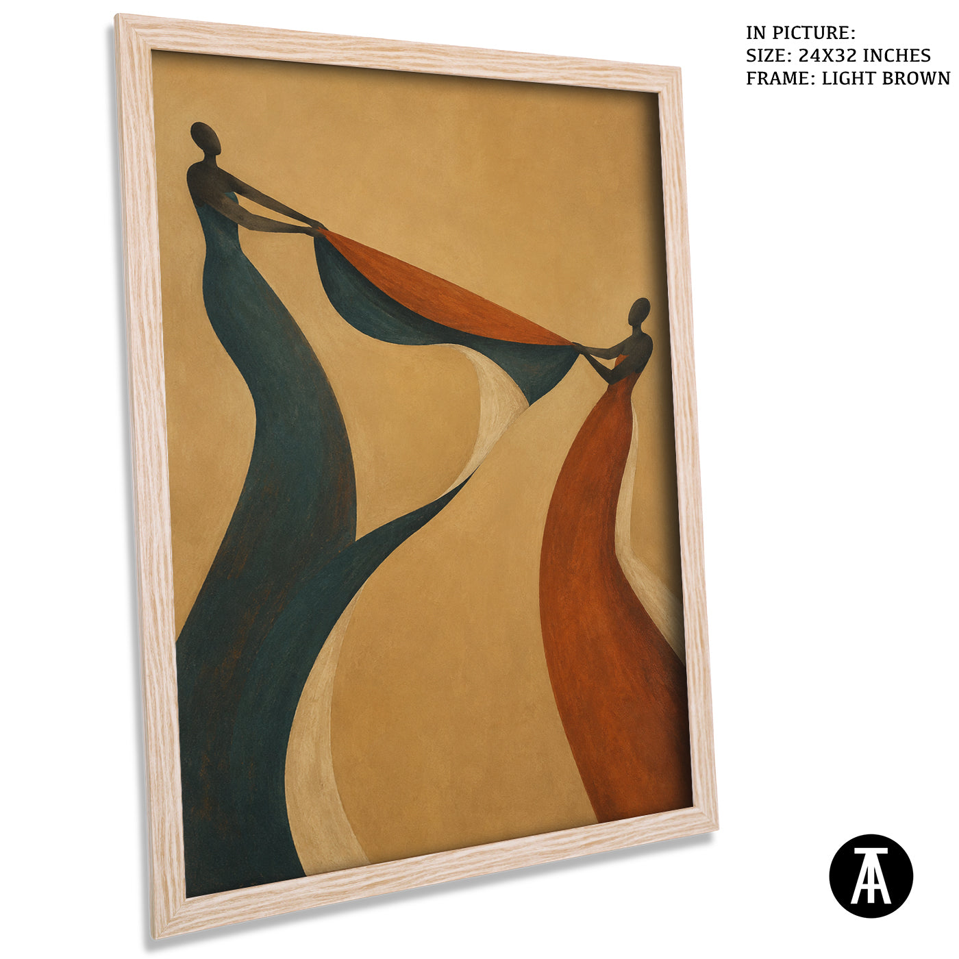 Artwork in Light Brown Frame