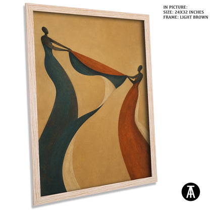 Artwork in Light Brown Frame