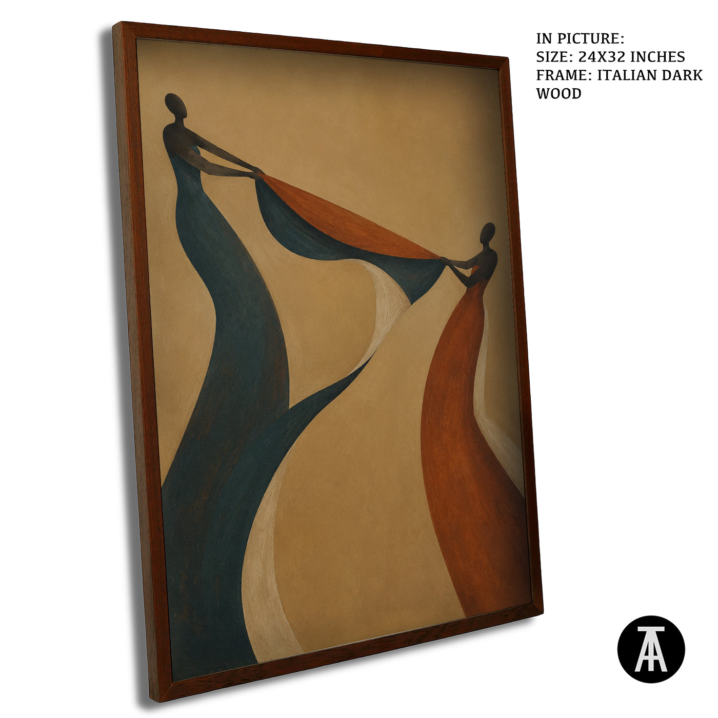 Artwork in Dark Wood Frame
