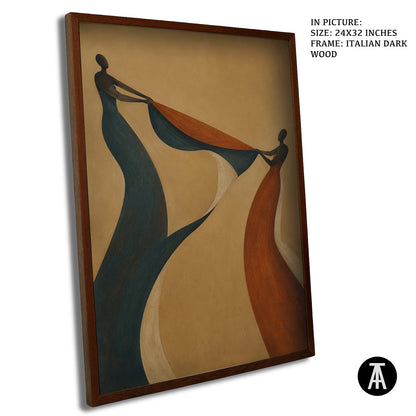 Artwork in Dark Wood Frame