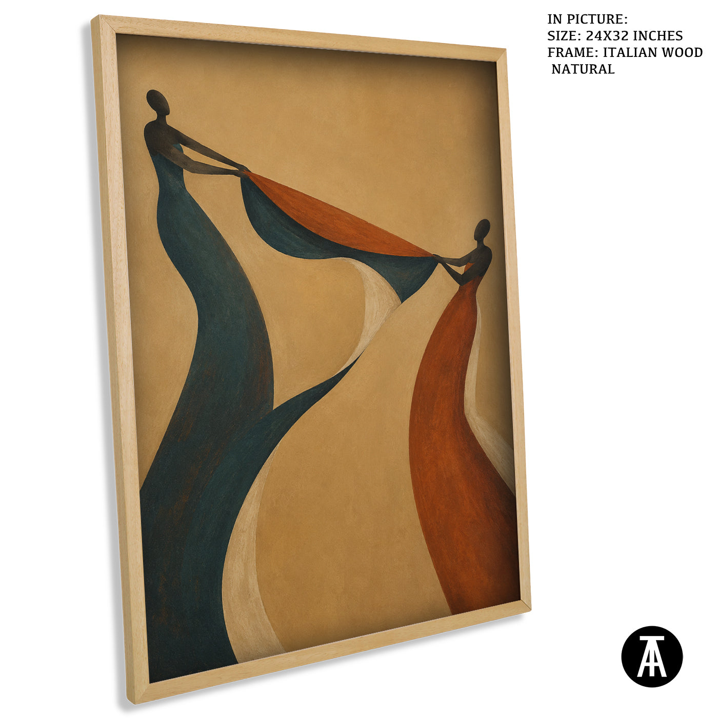 Artwork in Natural Wood Frame