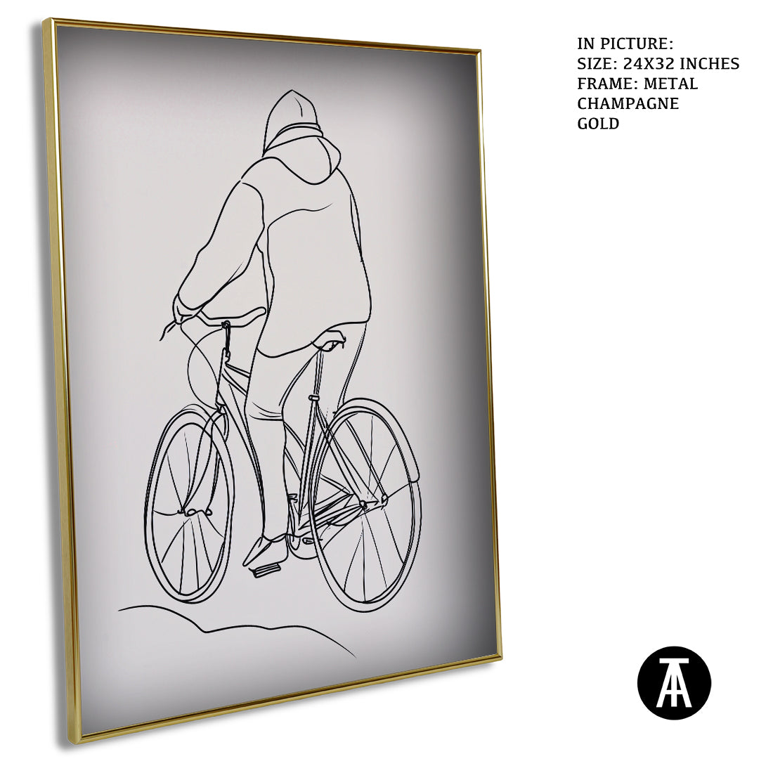 Sample Artwork in Champagne gold Metal Frame